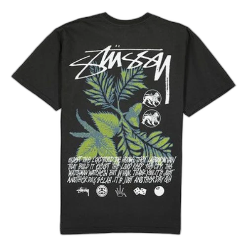 Stussy Bloom Tee Flowers Short Sleeve Black