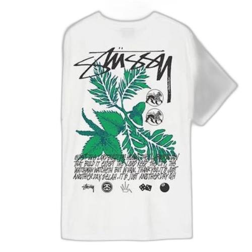 Stussy Bloom Tee Flowers Short Sleeve White
