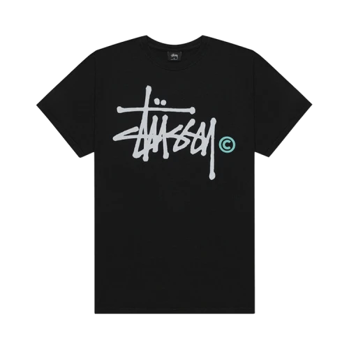 Stussy Basic Logo Pigment Dyed Tee 'Black'