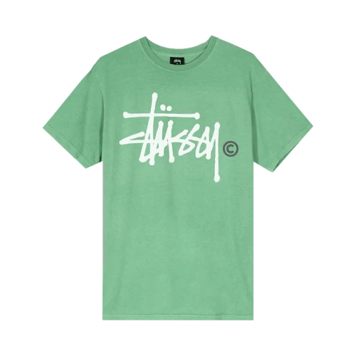 Stussy Basic Logo Pigment Dyed Tee 'Moss'