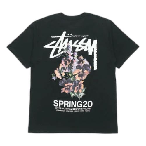 Stussy Unisex SS20 Bouquet Printing Black