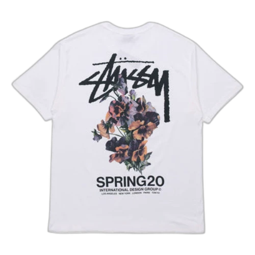 Stussy Bouquet Tee Printing Short Sleeve Unisex White