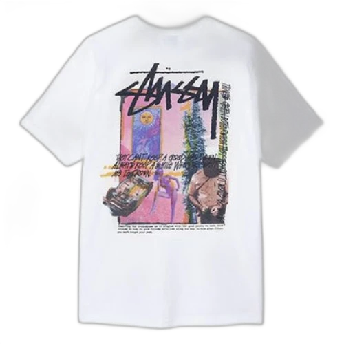 Stussy Daydream Tee Printing Poster Short Sleeve Unisex White
