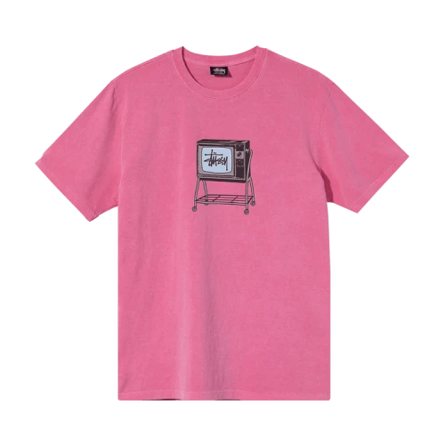 Stussy Rolling TV Pigment Dyed Tee 'Pink'