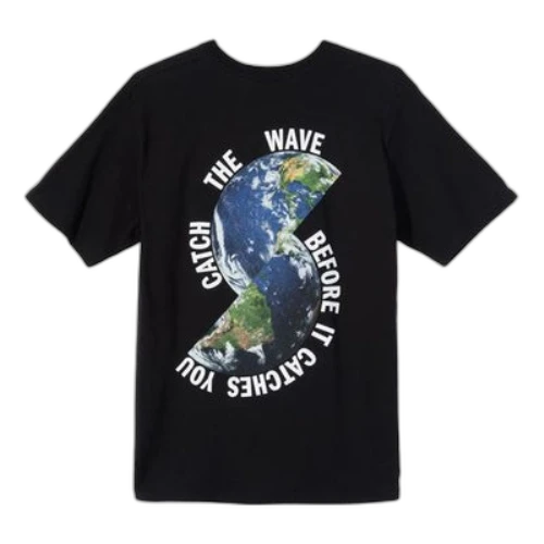 Stussy Alphabet Earth Pattern Short Sleeve Unisex Black