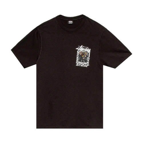 Stussy Camellias Pigment Dyed Tee 'Black'