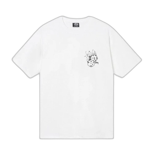 Stussy Fire Dice L/S Tee White
