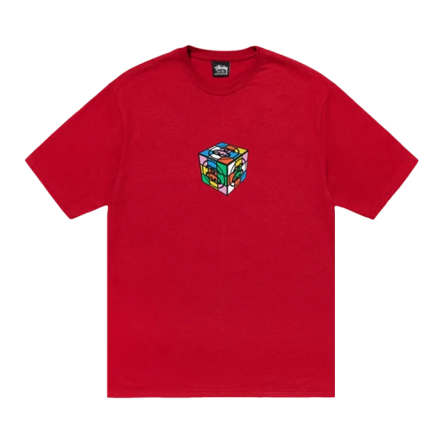 Stussy Cube Tee 'Dark Red'
