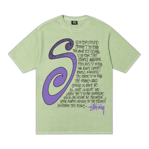 Stussy S Talk Pigment Dyed Tee 'Sage'