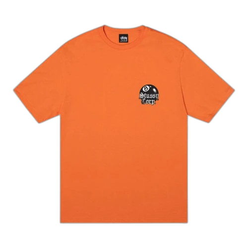Stussy 8 Ball Corp. Tee Coral