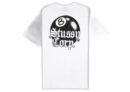 Stussy 8 Ball Corp. Tee White