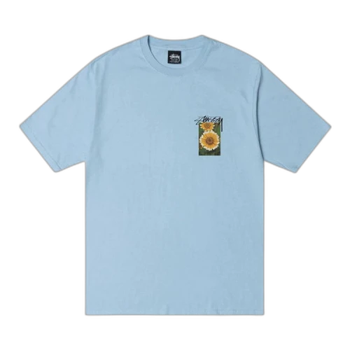 Stussy Flower Grid Pigment Dyed Tee 'Sky Blue'
