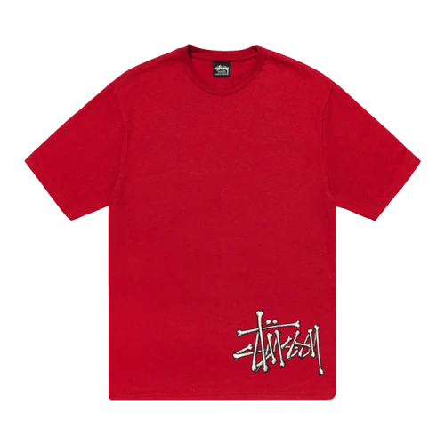 Stussy Bones Stock Tee 'Dark Red'