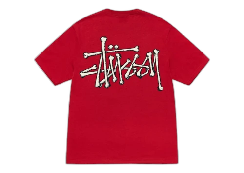 Stussy Bones Stock Tee Dark Red