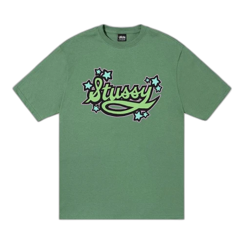 Stussy Star Script Tee 'Green'