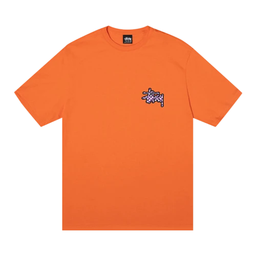 Stussy Checker Stock Tee Coral