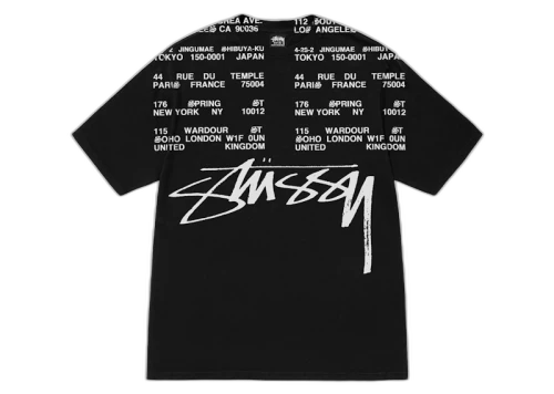 Stussy Locations Pigment Dyed T-shirt Black