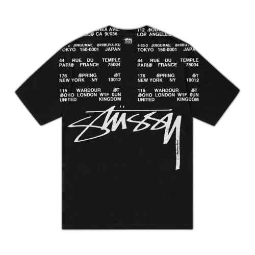 Stussy Locations Tee Pigment Dyed 'Black'