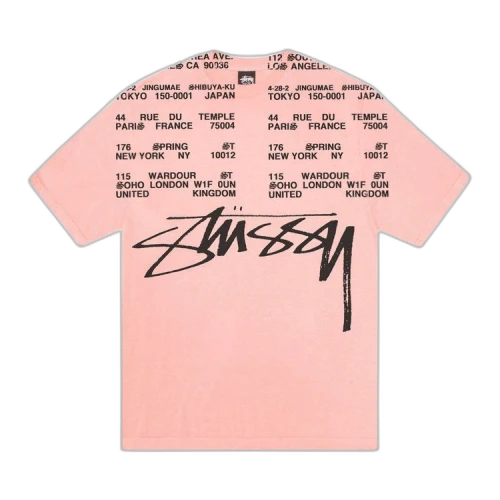 Stussy Locations Tee Pigment Dyed 'Coral'
