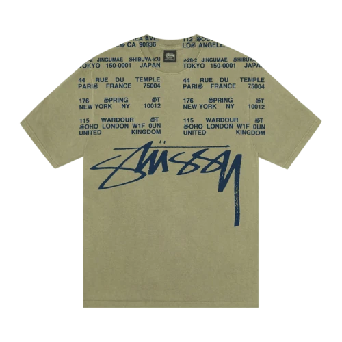 Stussy Locations Tee Pigment Dyed 'Olive'