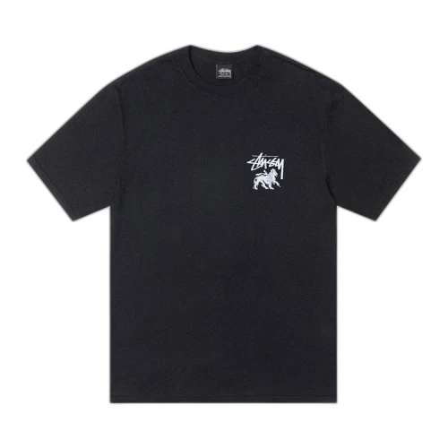 Stussy Pigment Dyed Rasta Lion Tee 'Black'