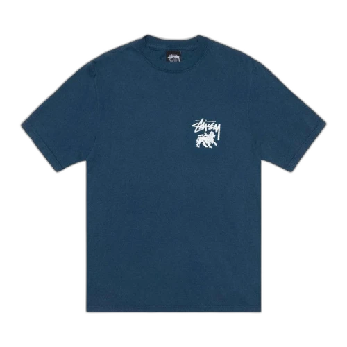 Stussy Pigment Dyed Rasta Lion Tee 'Navy'