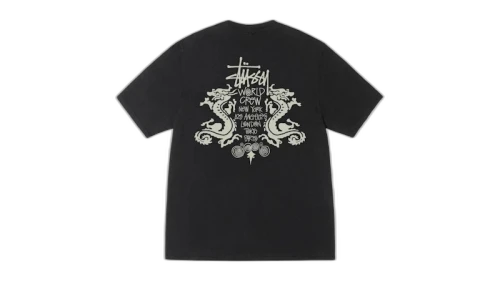 Stussy Double Dragon Pigment Dyed Tee Black
