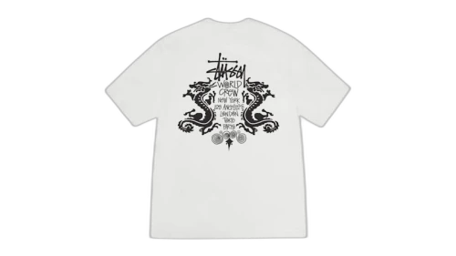 Stussy Double Dragon Pigment Dyed Tee Natural