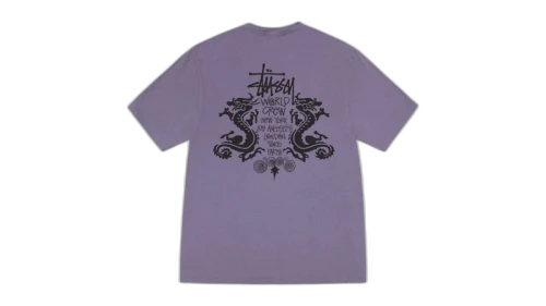 Stussy Double Dragon Pigment Dyed Tee Grape