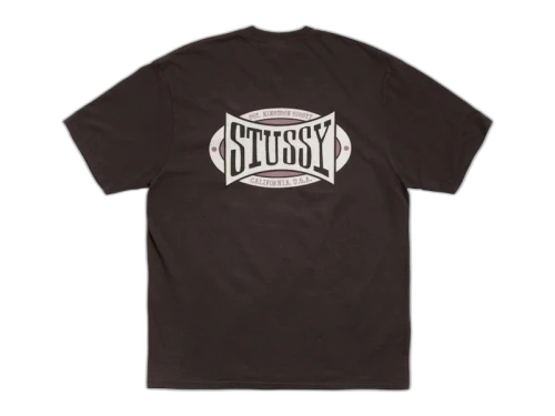 Stussy Champion Oval Pigment Dyed Tee Faded Black