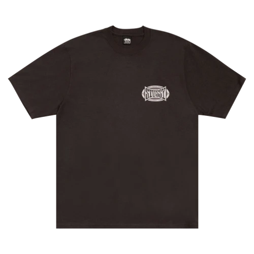 Stussy Champion Oval Tee Pigment Dyed 'Faded Black'