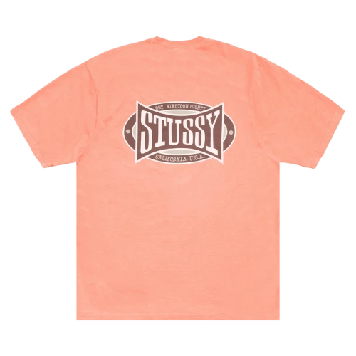 Stussy Champion Oval Tee Pigment Dyed 'Sherbert'