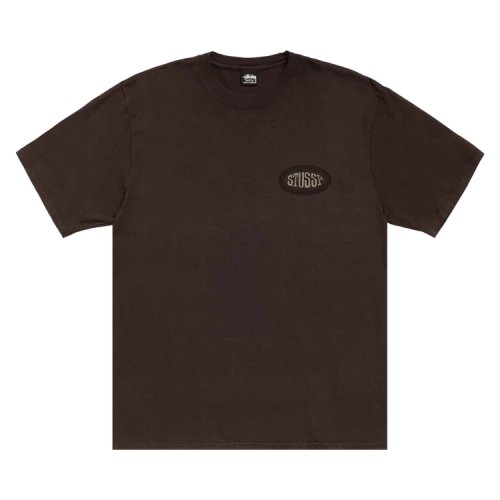 Stussy Tile Oval Tee Pigment Dyed 'Brown'