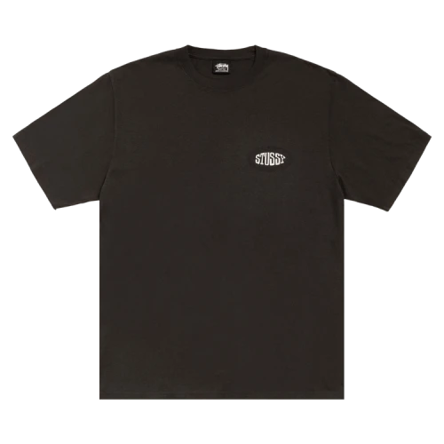 Stussy Tile Oval Tee Pigment Dyed 'Faded Black'