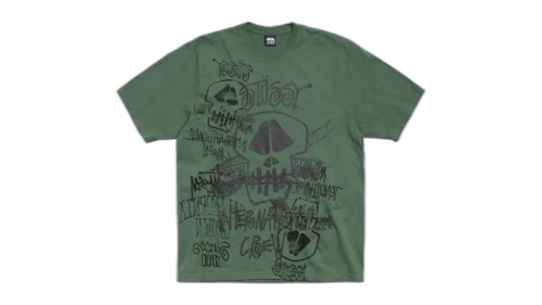 Stussy Skulls Pigment Dyed Tee Pine