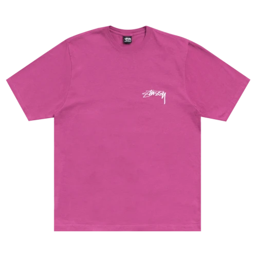 Stussy Stack Pigment Dyed Tee 'Berry'