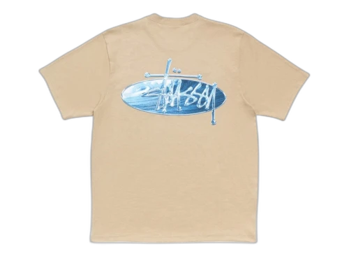 Stussy Wave Oval Tee Khaki