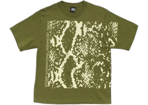 Stussy Snakeskin Tee Olive