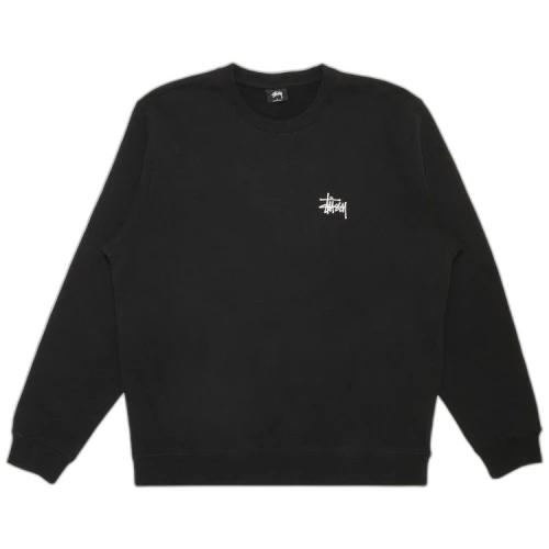 Stussy Basic Logo Crewneck 'Black/White'