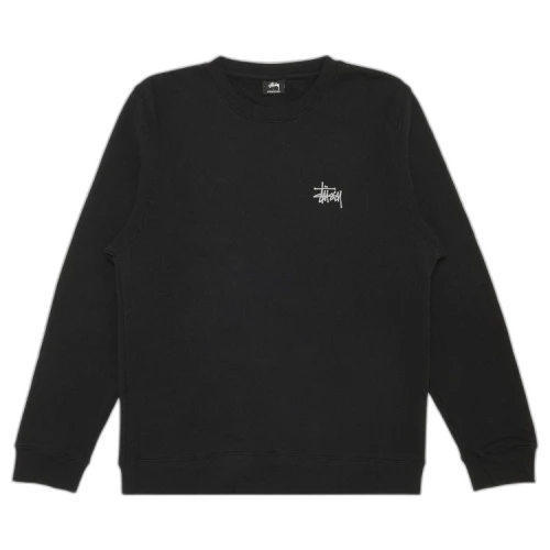 Stussy Basic Logo Crewneck 'Black/Grey'