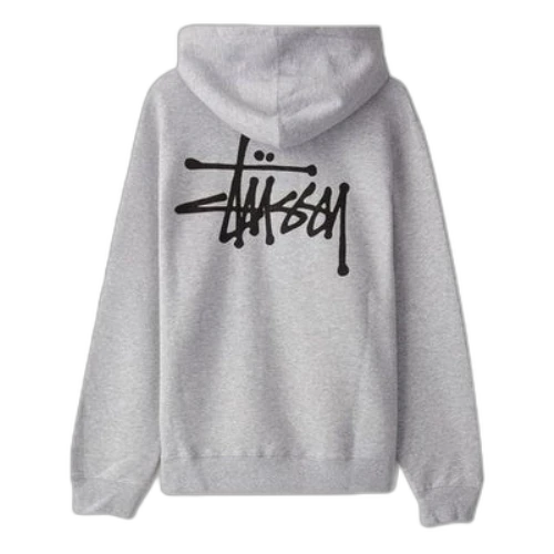 Stussy Basic Hood Logo Back Alphabet Logo Pullover Unisex Gray