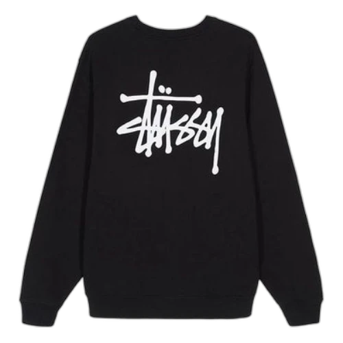 Stussy Basic Back Large logo Round Neck Black