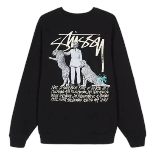 Stussy Emperor Back logo Round Neck Black