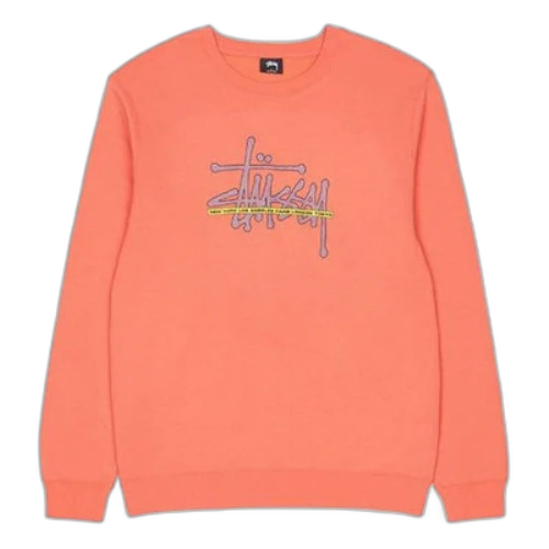 Stussy International Crew Neck Sweatshirt Logo 'Pink Black'