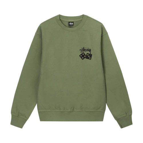 Stussy Dice Pigment Dyed Crew 'Artichoke'