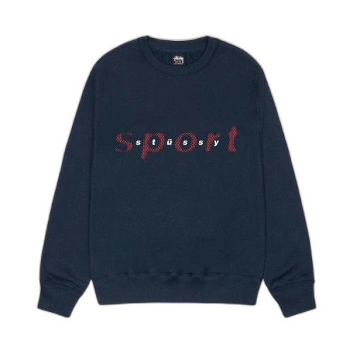 Stussy Dot Sport Crew Sweatshirt Navy