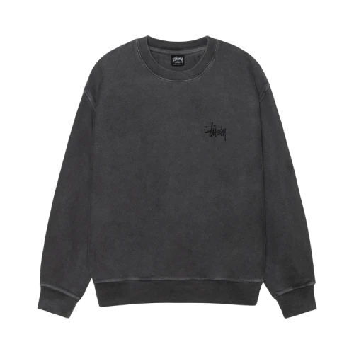 Stussy Basic Crew Pigment Dyed 'Black/Black'