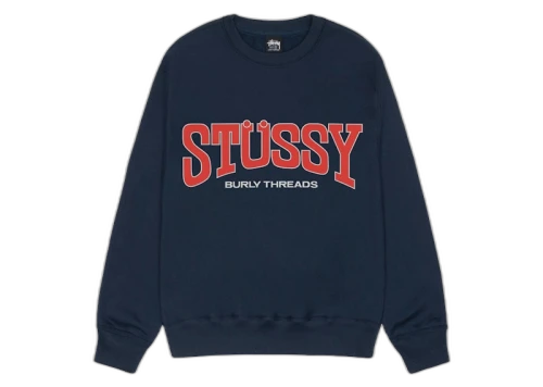 Stussy Burly Threads Crew Navy