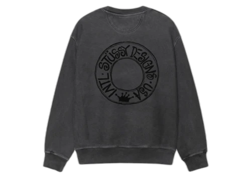 Stussy Buana Pigment Dyed Crew Black