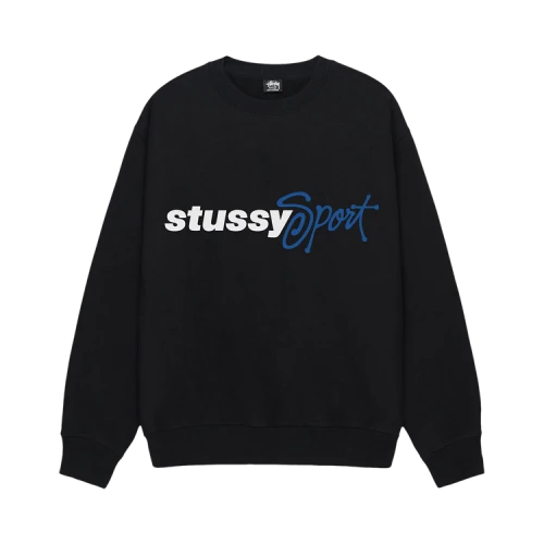 Stussy Sport Script Crew 'Black'